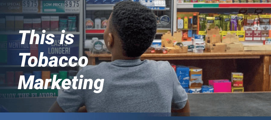 Boy looking at over the counter tobacco products